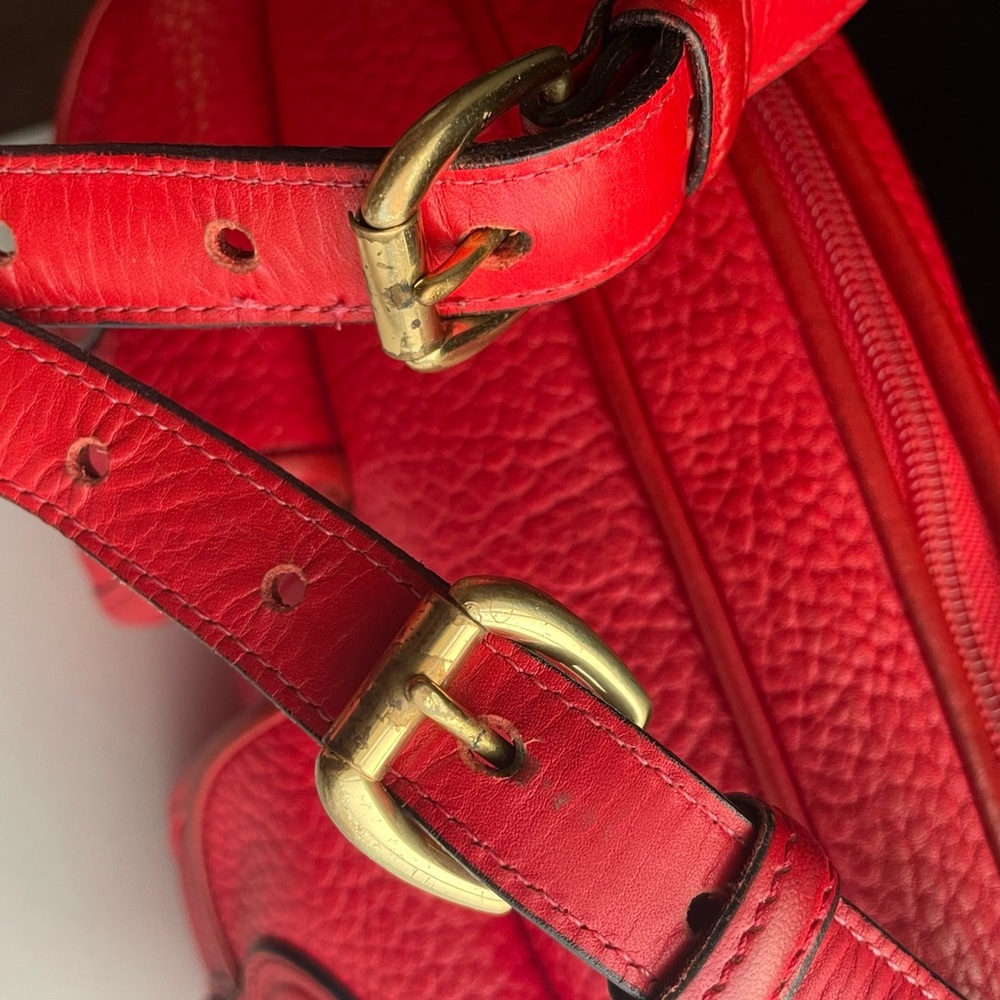 Dooney and Bourke awl Leather Explorer Double Pocket Crossbody Bag Red - Picture 9 of 16